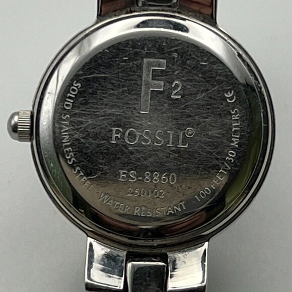 FOSSIL Silver and Blue Ladies Watch Working - Picture 5 of 7